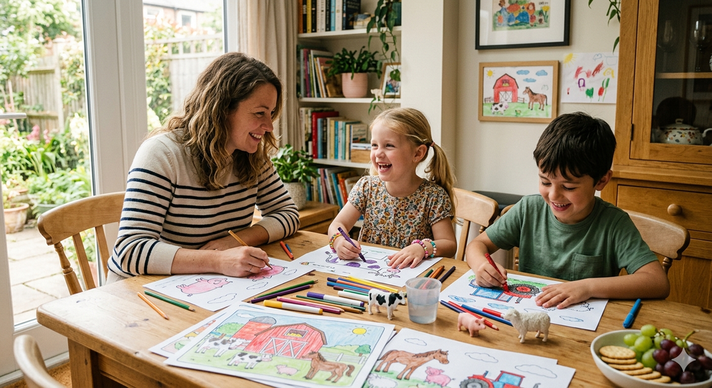 Farm Animals Coloring Book Printable PDF for Kids